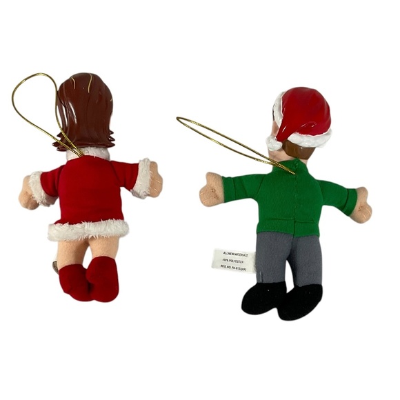 Kurt Adler “Perfect Holiday Couple” Ornament Set of 2 Vintage Plush Ornaments 7” - Picture 4 of 6